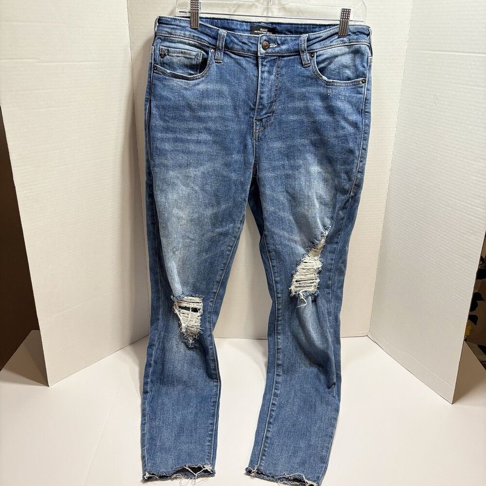 True Religion HALLE Mid Rise Super Skinny Raw Hem Jeans Women's Size 32